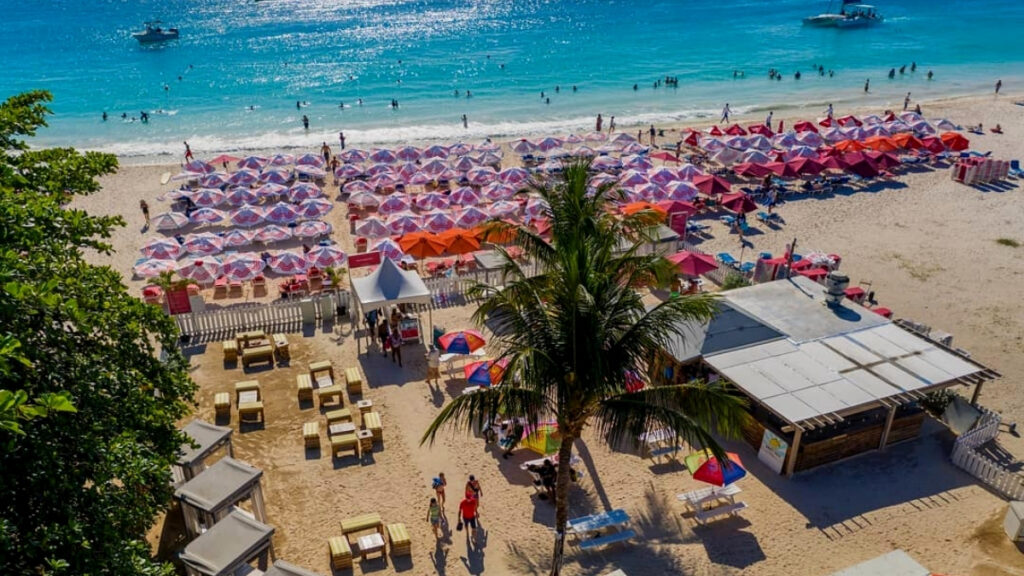 aerial view of the beach bar aerial view of the beach bar
