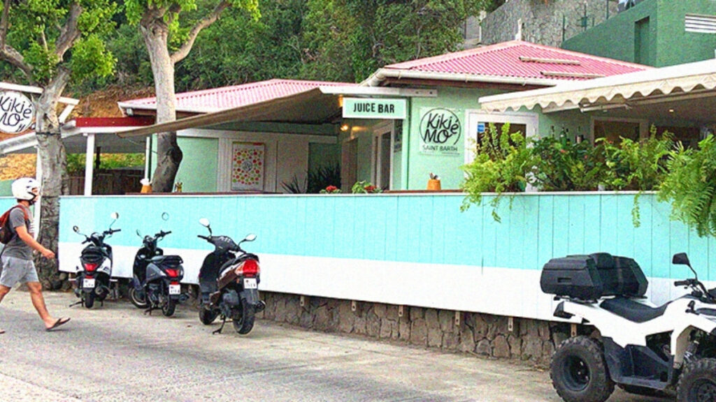 Outside of restaurant in St. Barts