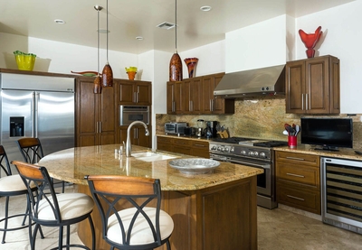 Sharpen your culinary skills in the spacious gourmet kitchen and its modern professional appliances