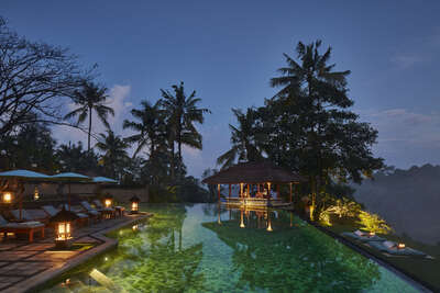 Resort Swimming Pool at Night