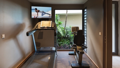 Fitness & Sauna: On the lower level. Air conditioned fitness room equipped with treadmill, bicy