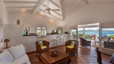Living Area: HD-TV, French satellite, ceiling fan. Opens onto the terrace. Ocean view. &nb