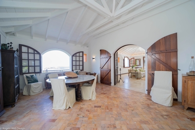 Dining Area: Large dining room overlooking the patio with pretty dresser, table for 6. Sea view 