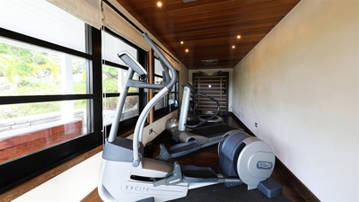 Fitness Room: In a private bungalow. Fully equipped  with treadmill, classic bicycle, elli